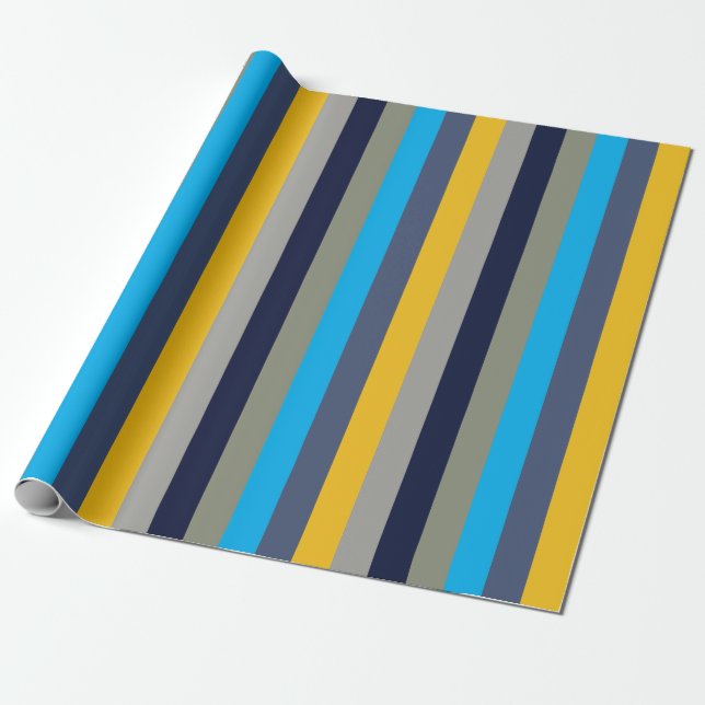 Papier Cadeau Rayures Colorées  (Déroulé)