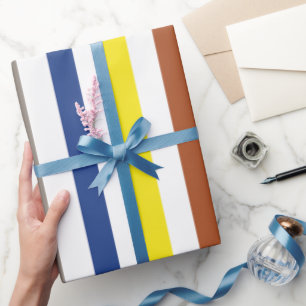 Papier Cadeau Rayures Colorées d'Été
