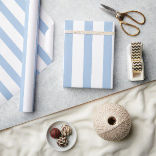 Papier Cadeau Rayures Côtières Prépa Bleu & Blanc