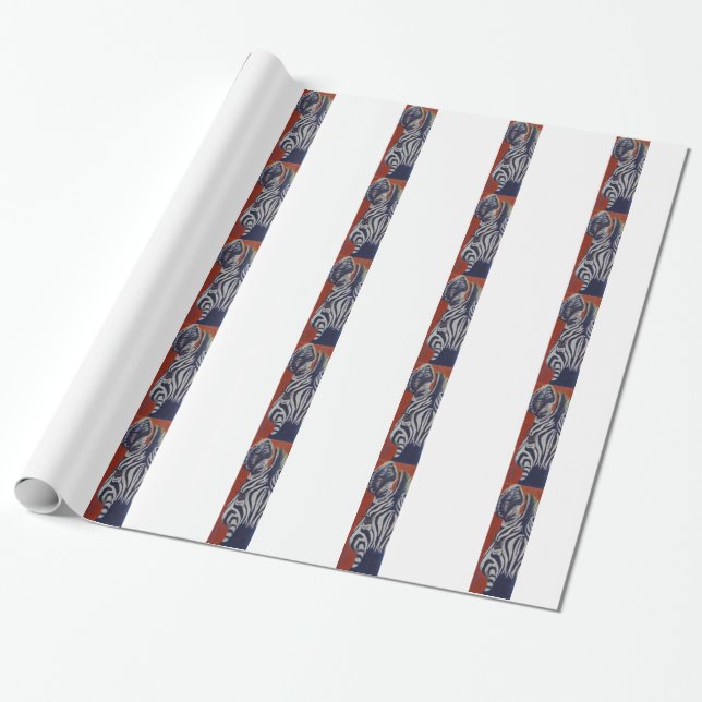 Papier Cadeau Rayures d'Africain de zèbres de zèbre (Déroulé)