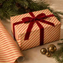 Rayures de canne à bonbon rouge vintage de Noël