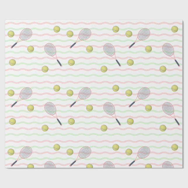 Papier Cadeau Rayures de tennis (Plat)