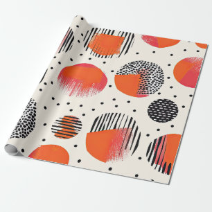 Papier Cadeau Rayures de tranches de citrus gras (4)