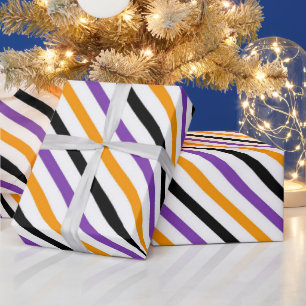 Papier Cadeau Rayures d'Halloween – Motif Diagonal Audacieux