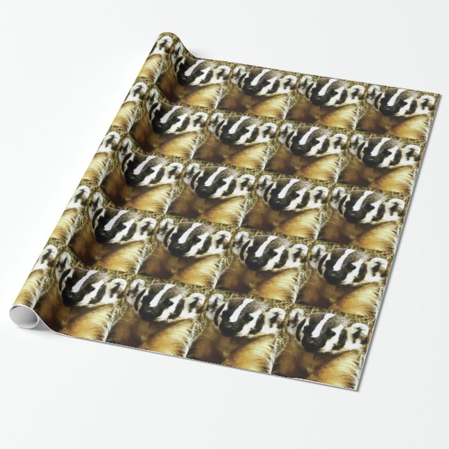 Papier Cadeau rayures du blaireau (Déroulé)