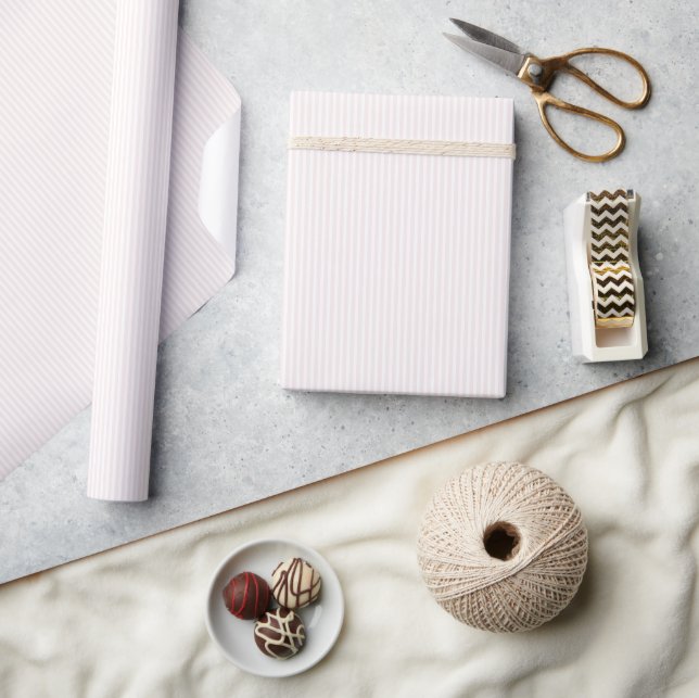 Papier Cadeau Rayures minimalistes rose calme (Artisanat)
