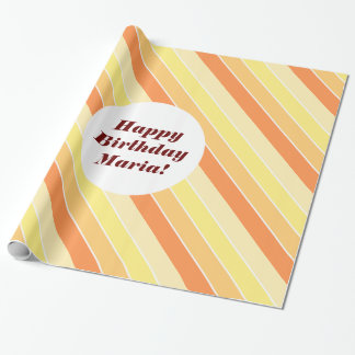 Papier Cadeau Rayures modernes soleil brillant orange couverture