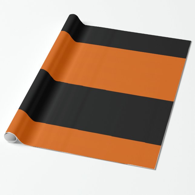 Papier Cadeau Rayures noires et orange (Déroulé)