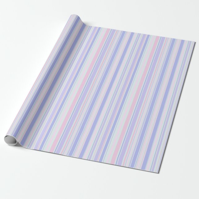 Papier Cadeau Rayures pastel (Déroulé)
