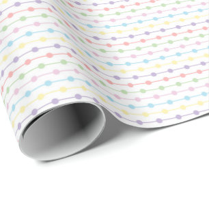 Papier Cadeau Rayures Pastel Arc-en-Ciel pour Genre Neutre