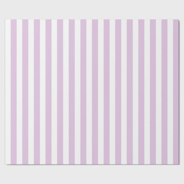 Papier Cadeau Rayures pourpres et blanches molles verticales (Couture)