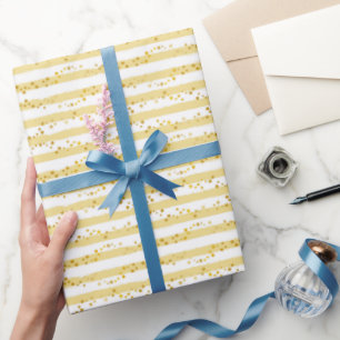 Papier Cadeau Rayures Rêves Dorés
