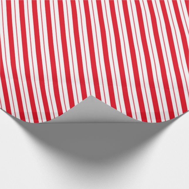 Papier Cadeau Rayures Rouges et Blanches (Coin)