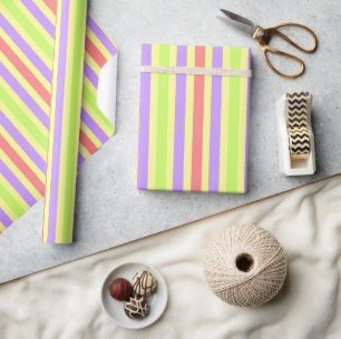 Papier Cadeau Rayures Rubans de Lapin