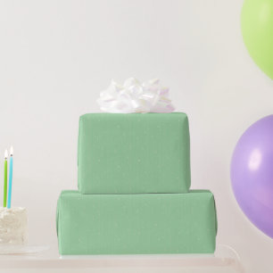 Papier Cadeau Rayures vert menthe monogramme pastel minimal