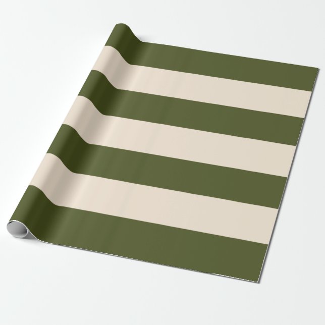 Papier Cadeau Rayures vertes de l'armée (Déroulé)