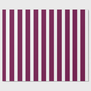 Papier Cadeau Rayures verticales classiques bordeaux et blanc