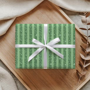 Papier Cadeau Rayures verticales simples de couleur vert forêt p