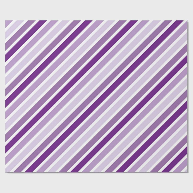 Papier Cadeau rayures violettes (Plat)