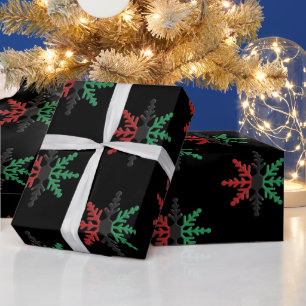 Papier Cadeau RBG UNIA Afrique-Amérique Kwanzaa Snowflakes