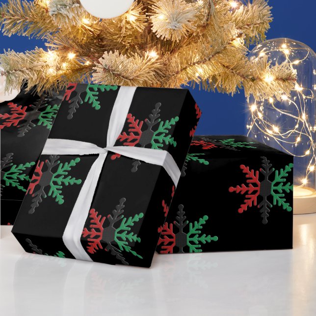 Papier Cadeau RBG UNIA Afrique-Amérique Kwanzaa Snowflakes (Vacances)