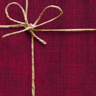 Papier Cadeau Réaliste Burlap Rustique Simple Magenta Bourgogne