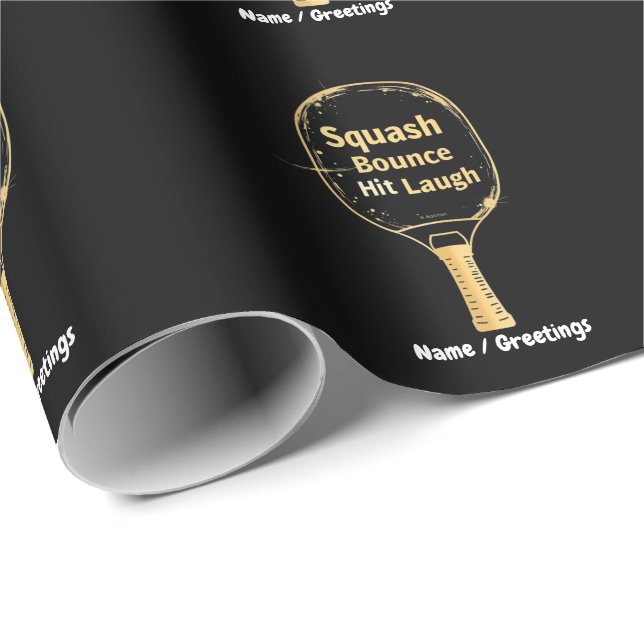 Papier Cadeau Rebond de squash, coup, rire : embrasser l'amuseme (Coin rond)