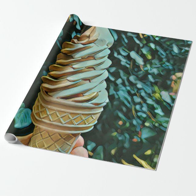 Papier Cadeau Recette de crème glacée (Déroulé)
