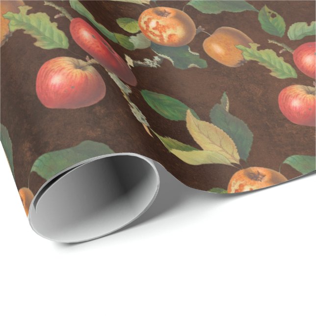 Papier Cadeau Récolte de fruits d'automne (Coin rond)