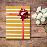 Papier Cadeau Récolte de l'or et du blanc Horizontal tripé<br><div class="desc">Récolte d'or et de papier d'emballage horizontal à rayures</div>