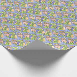 PAPIER CADEAU RÉCOLTE D'INCENDIE DRAGON ÉCLAIRANT LES BOUGIES D'