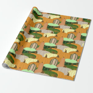 Papier Cadeau Récolte Motif d'automne