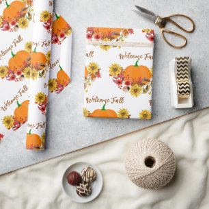 Papier Cadeau Récolte rustique d'automne / Bienvenue à l'artisan