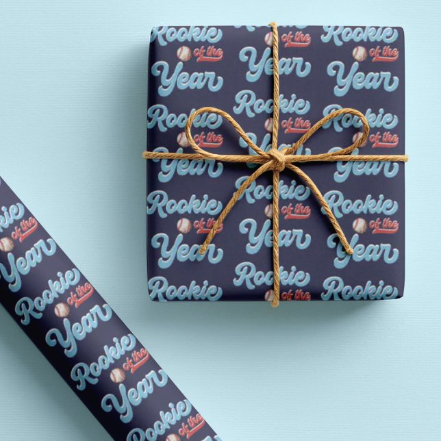 Papier Cadeau Recrue de l'année Baseball 1er anniversaire (Créateur téléchargé)