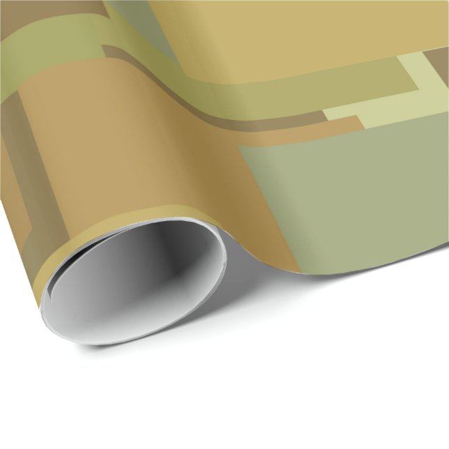 Papier Cadeau Rectangles du Camouflage du désert (Coin rond)