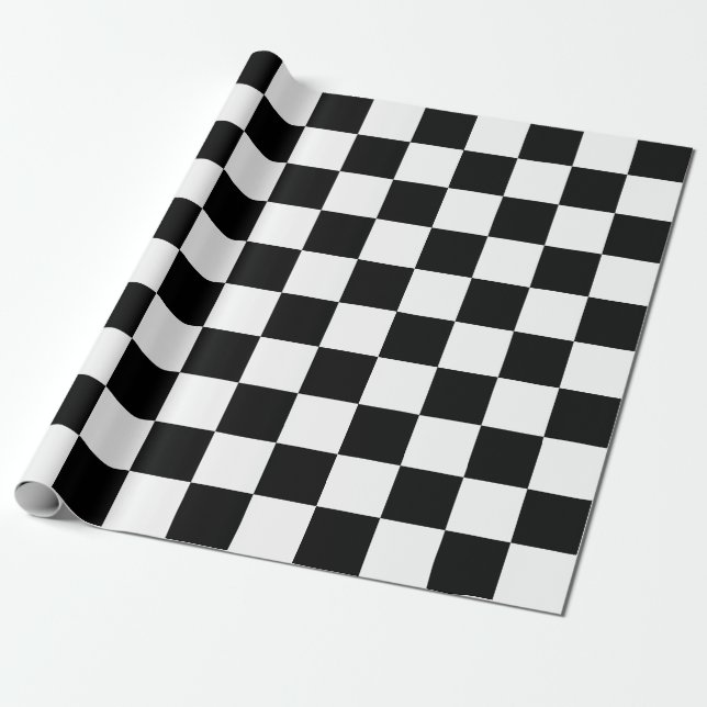 Papier Cadeau Rectangles noirs et blancs (Déroulé)