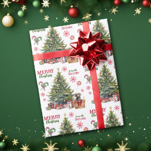 Papier Cadeau Récupérateur de chocolat Labrador sous l'arbre