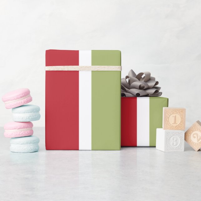 Papier Cadeau Red and Green Stripes Cadeau de Noël (Baby Shower)