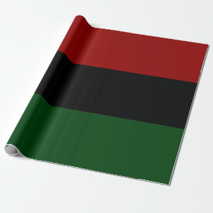 Papier Cadeau Red Black Green Happy Kwanzaa Pan African stripes