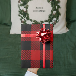 Papier Cadeau Red Buffalo Plaid & Joyeux Noël