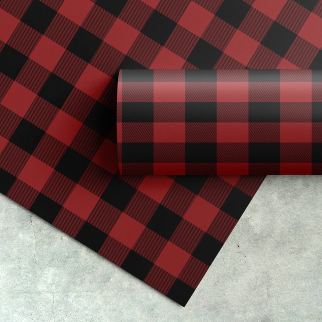 Papier Cadeau Red Buffalo Plaid Motif Christmas Cadeau (Créateur téléchargé)