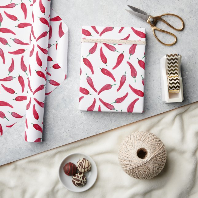 Papier Cadeau Red Chili Pepper Wrapping Paper (Artisanat)