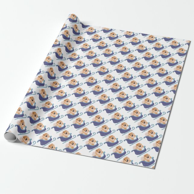 PAPIER CADEAU Red Chow au-dessus de la rivière (Déroulé)