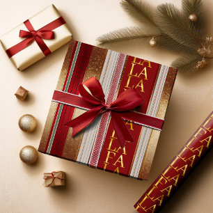 Papier Cadeau Red Christmas Fa La La Motif#27 ID1009