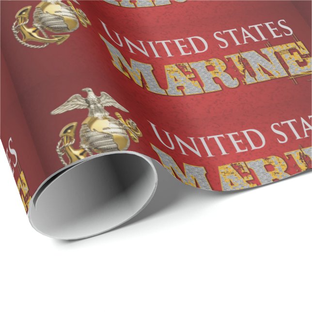 Papier Cadeau Red EGA United States Marine Corps (Coin rond)