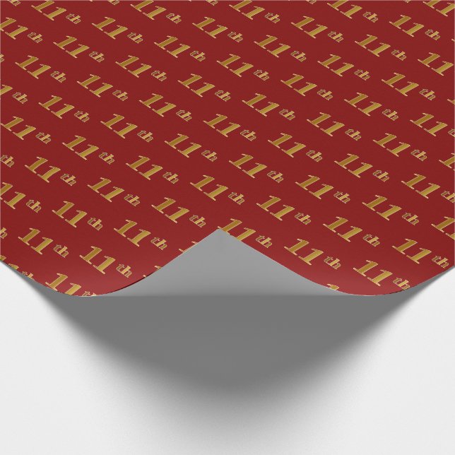 Papier Cadeau Red, Faux Gold 11e (onzième) événement (Coin)