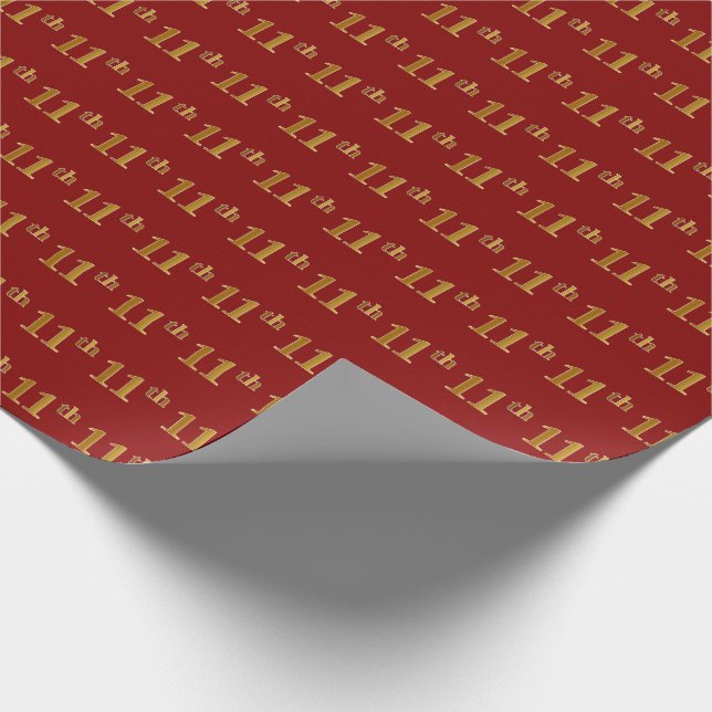 Papier Cadeau Red, Faux Gold 11e (onzième) événement (Coin)