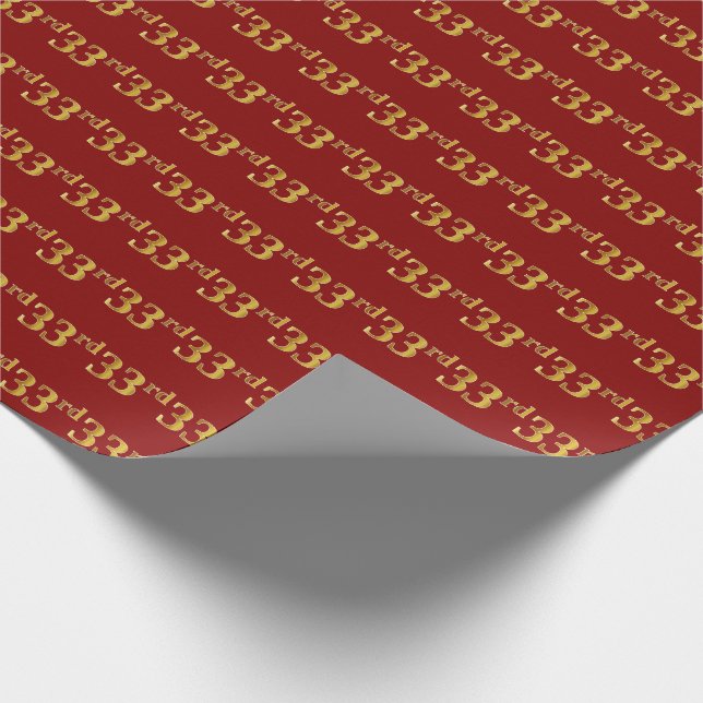 Papier Cadeau Red, Faux Gold 33e (Trente-Troisième) (Coin)