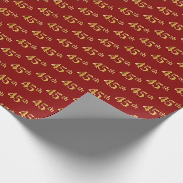 Papier Cadeau Red, Faux Gold 45e (Quarante-cinquième) (Coin)