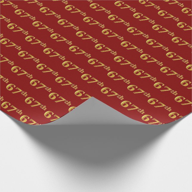 Papier Cadeau Red, Faux Gold 67e (Soixante-septième) (Coin)